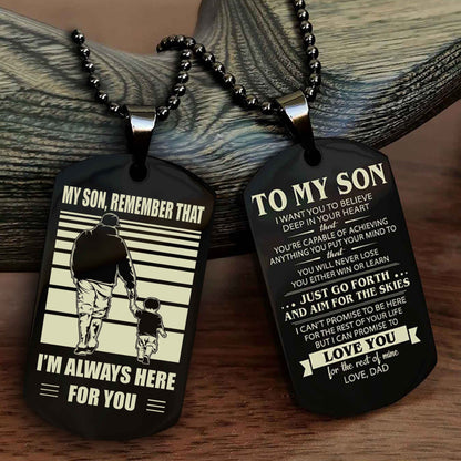 DRB Double Sided Dog Tag My Son Remember That - Gift For Son Just Go Forth And Aim For The Skies