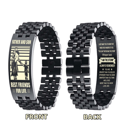 GK ANT Personalized Double Sided Bracelet Father And Son Best Friends For Life - Message on the back side