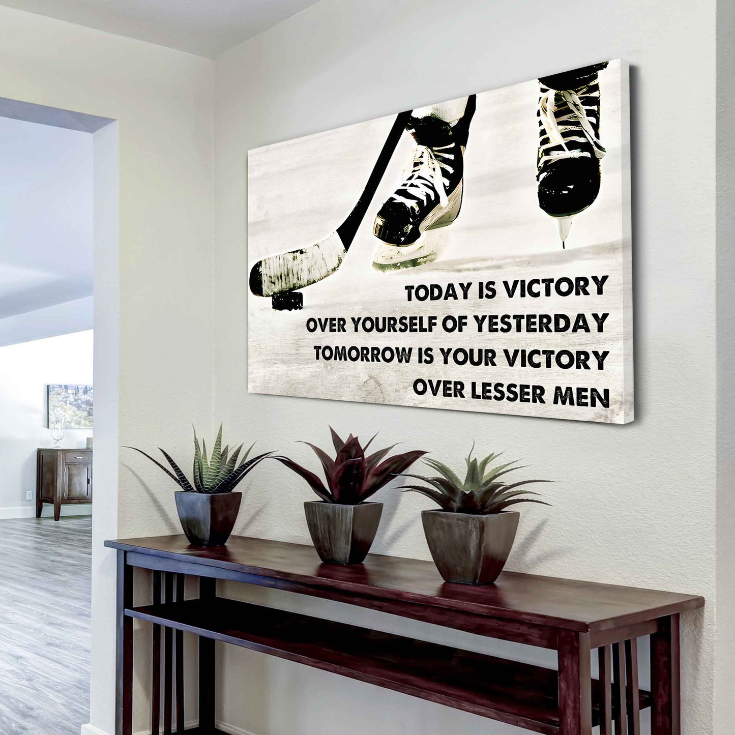 Sport Poster Canvas Today Is Victory Over Your Self Best Gift With Motivation Quotes