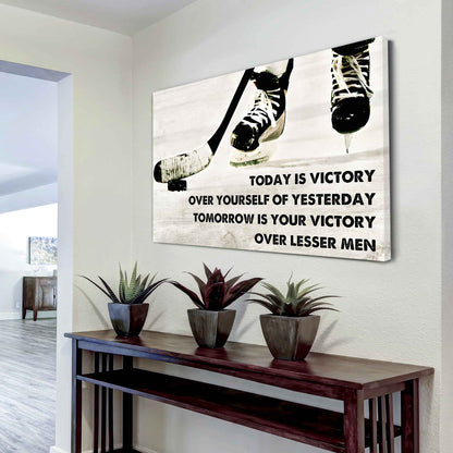 Sport Poster Canvas Today Is Victory Over Your Self Best Gift With Motivation Quotes