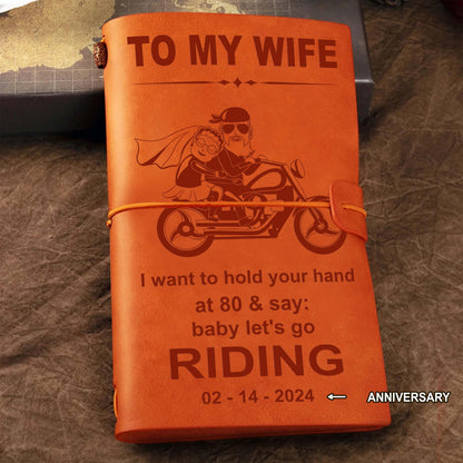 Biker Customizable vintage journal notebook, gifts from husband to wife - I had you and you had me