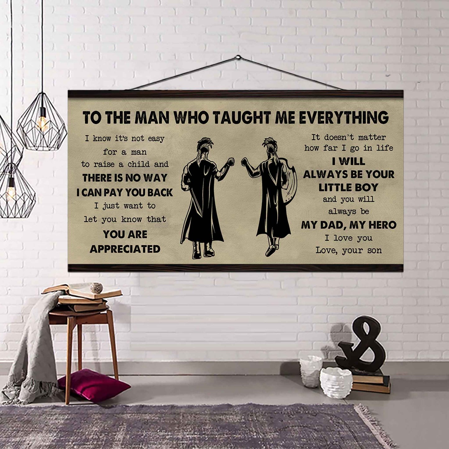 Family Poster Horizontal Canvas To My Dad I Know It's Not Easy To Raise A Child I Will Always Be Your Little Boy Gift From Son To Dad
