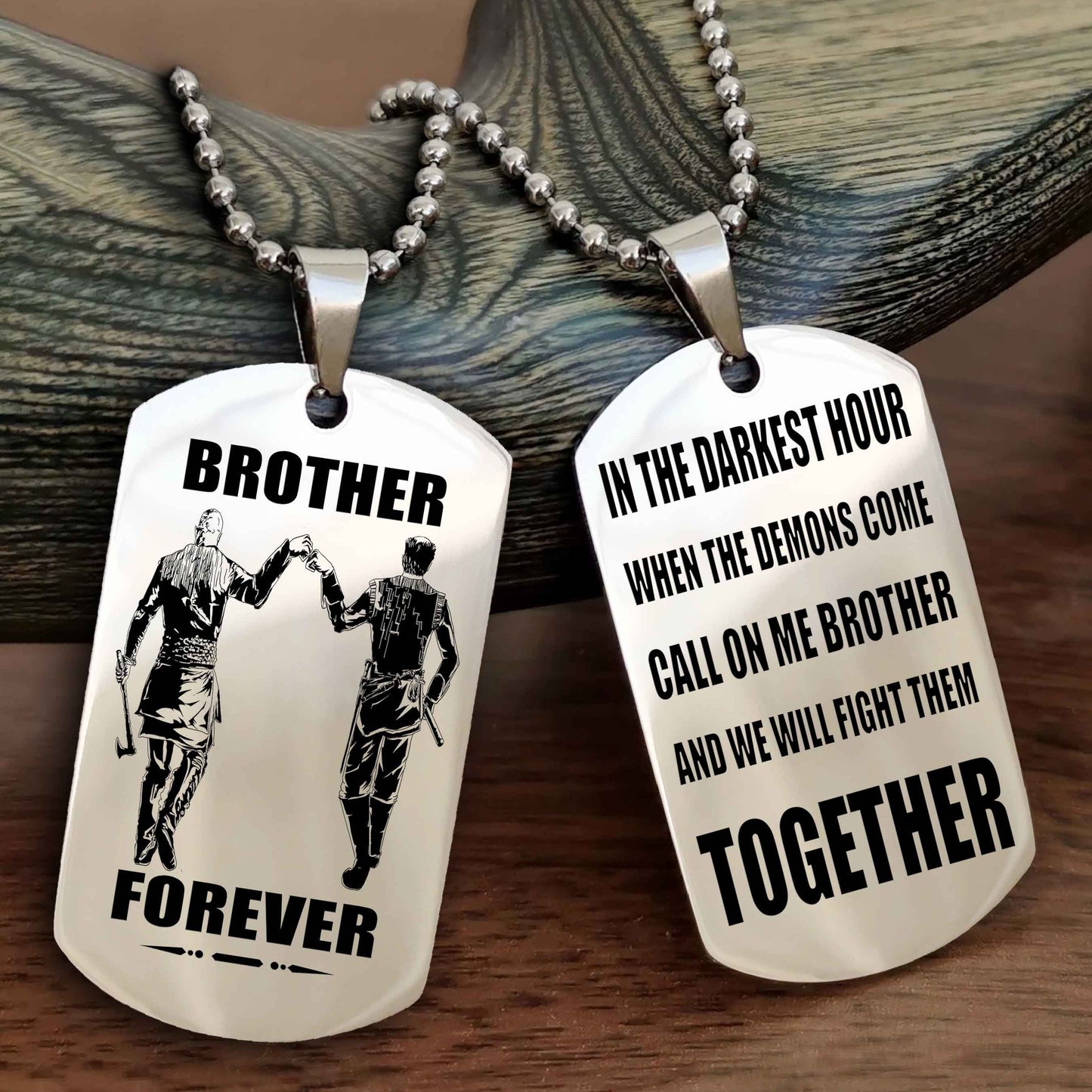 Spartan Personalized Double Sided Dog Tag For My Brother - Call On Me Brother And We Will Fight Them Together Gift For Your Friend