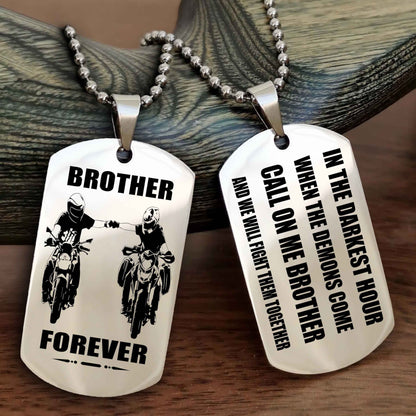 TWD Engraved Double Sided Dog Tag Call On Me Brother NAG Brothers Forever We Will Fight Them Together