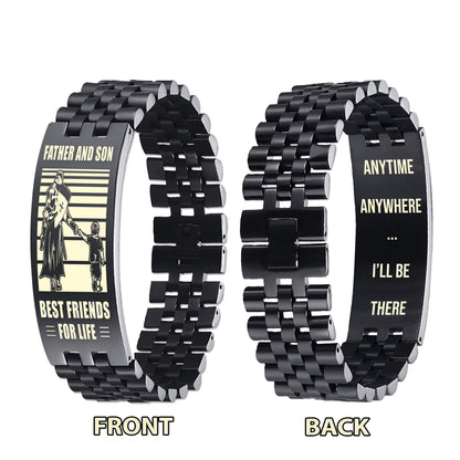 Viking STO Personalized Double Sided Bracelet Father And Son Best Friends For Life - Message on the back side