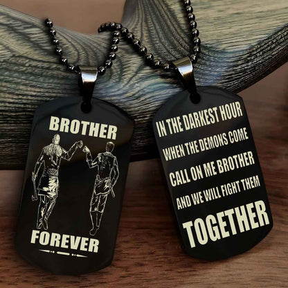 Spartan Team 3 Personalized Double Sided Dog Tag For My Brother - Call On Me Brother And We Will Fight Them Together Gift For Your Friend