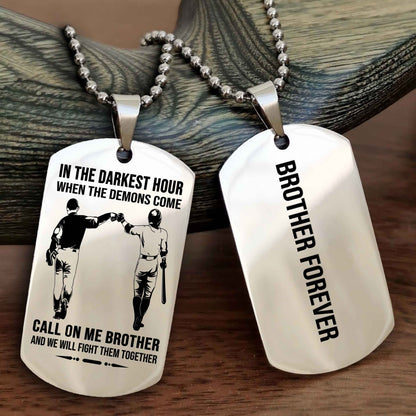 TWD Customizable engraved black dog tag double sided gift from brother, brother forevers