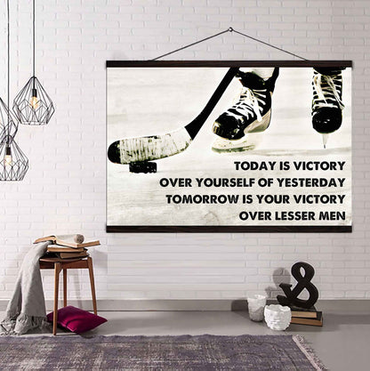 Sport Poster Canvas Today Is Victory Over Your Self Best Gift With Motivation Quotes