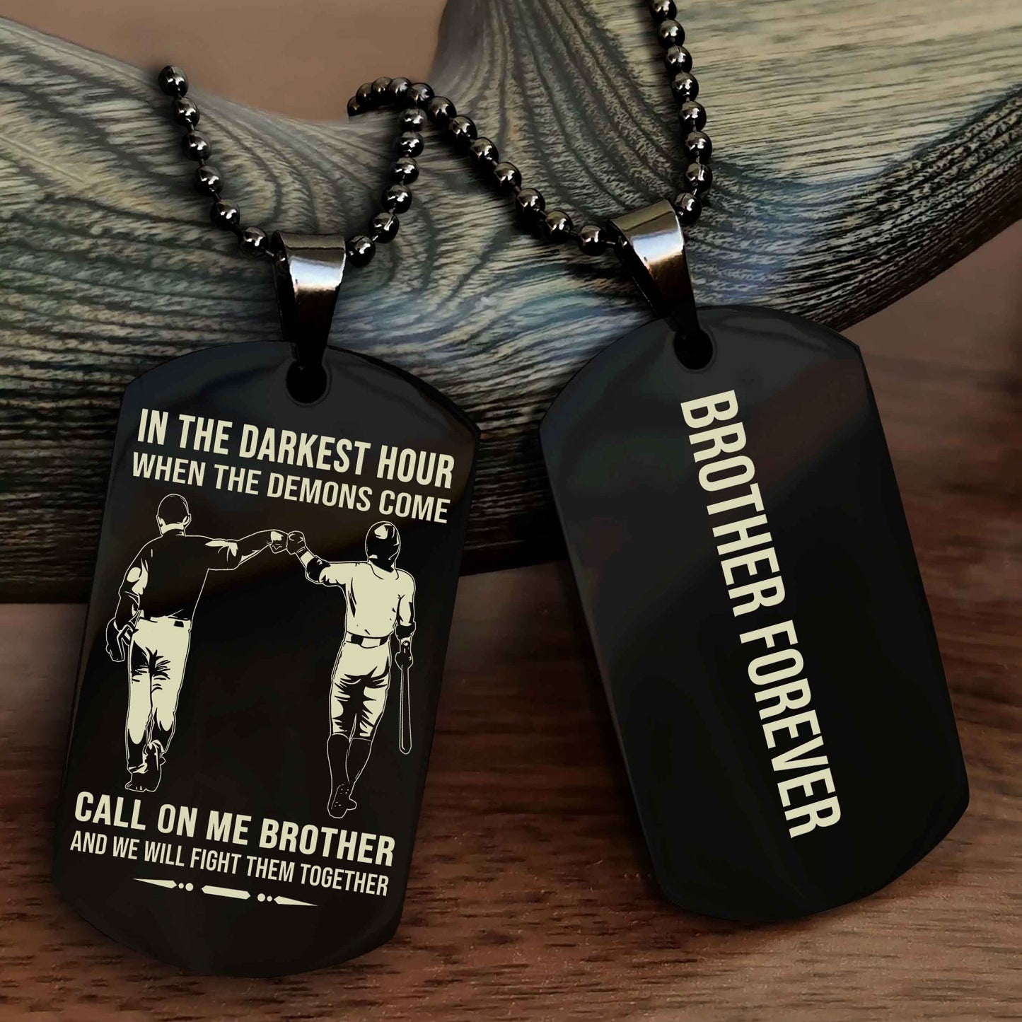Biker Customizable engraved NAG dog tag double sided gift from brother, brother forevers