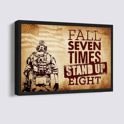 Soldier Poster Canvas Fall Down Seven Times Stand Up Eight