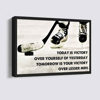Sport Poster Canvas Today Is Victory Over Your Self Best Gift With Motivation Quotes