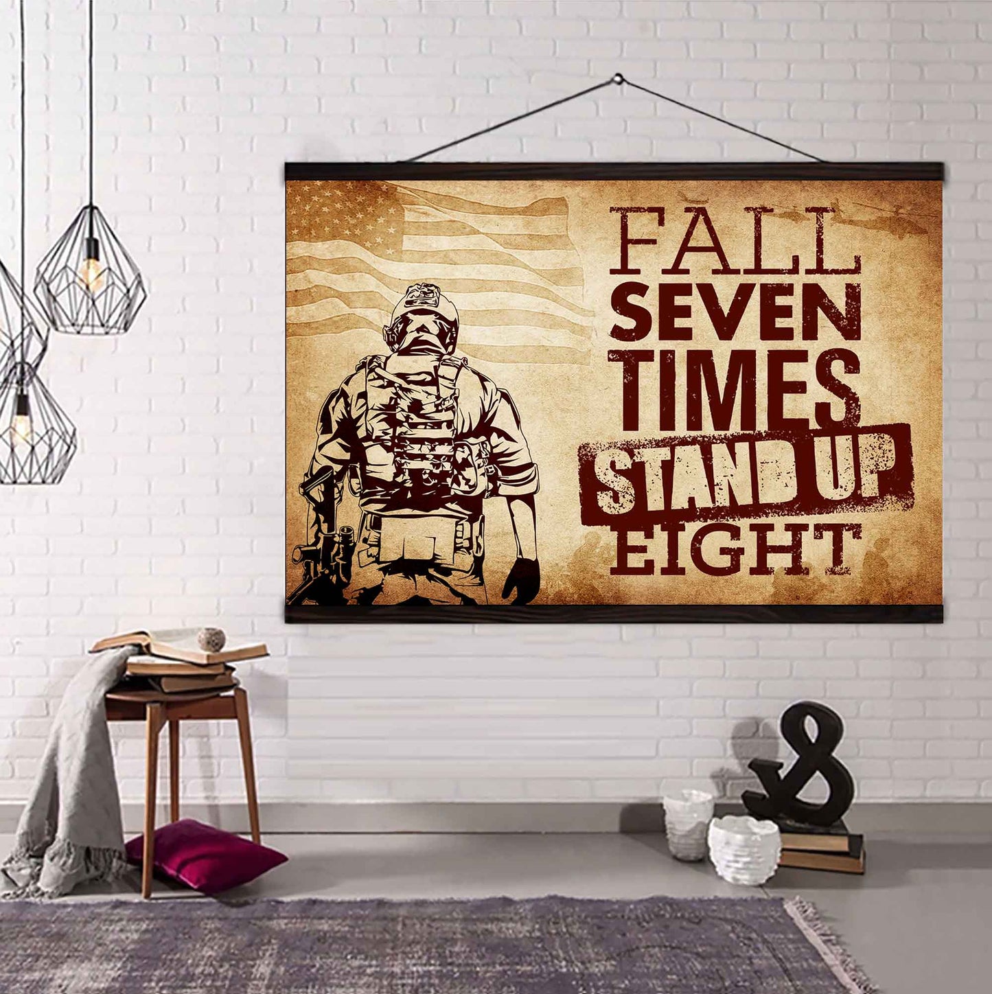 Knight Templar Poster Canvas Fall Down Seven Times Stand Up Eight