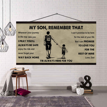 Personalized Sport Poster Canvas -  My Son Remember That Never Forget Your Way Back Home