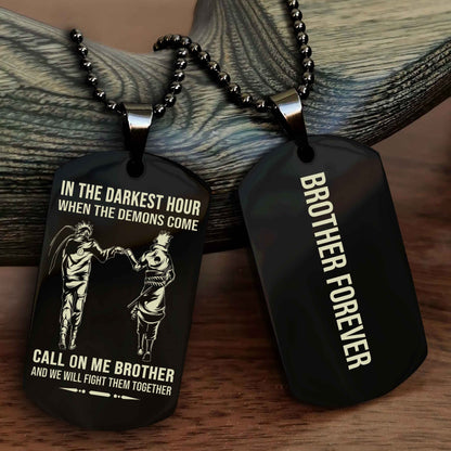Soldier Customizable engraved black dog tag double sided gift from brother, brother forevers