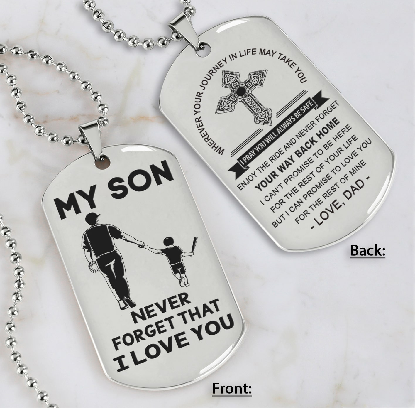 Samurai customizable engraved dog tag, gifts from dad mom to son- Be the nice kid
