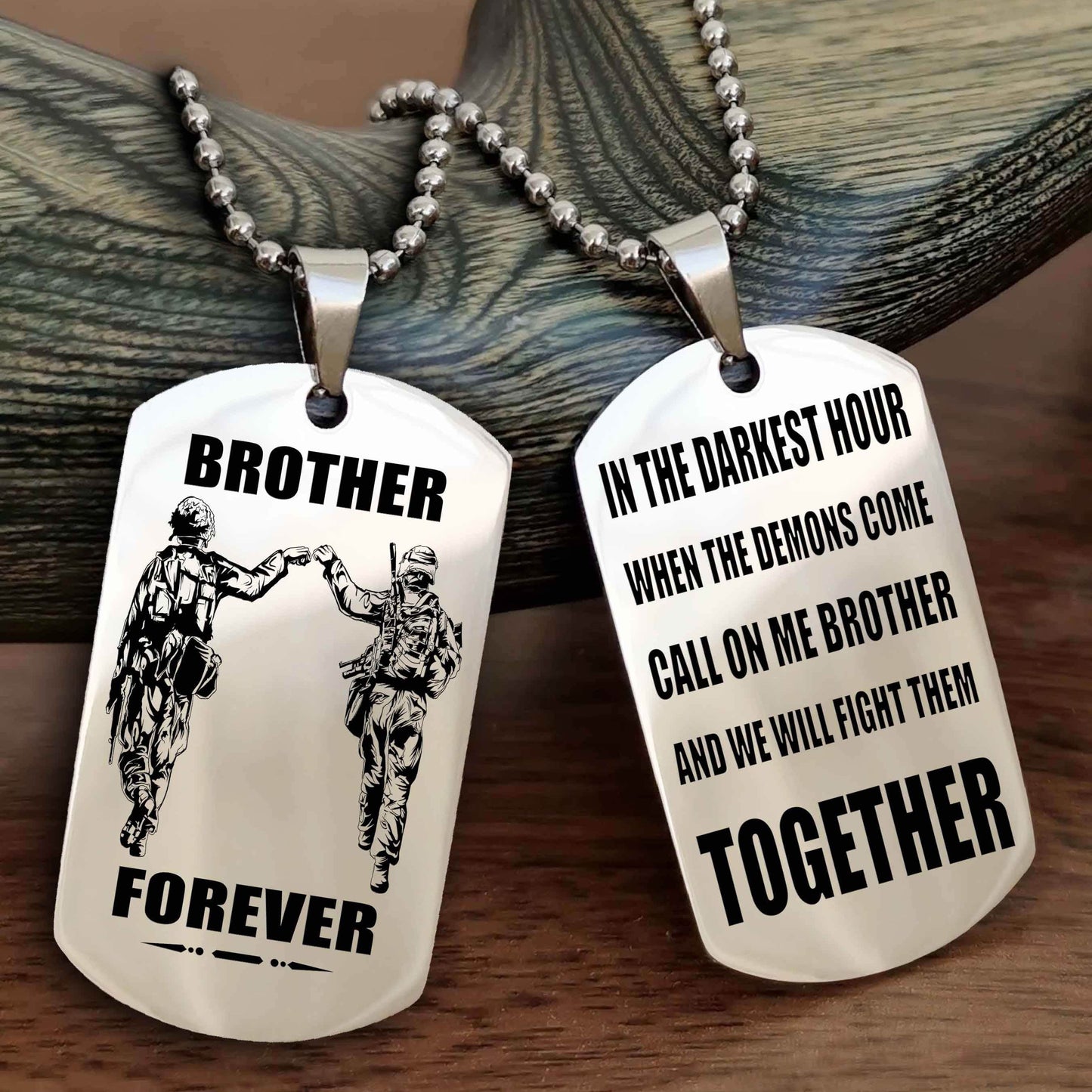 Soldier: Navy-Air Force Personalized Double Sided Dog Tag For My Brother - Call On Me Brother And We Will Fight Them Together Gift For Your Friend