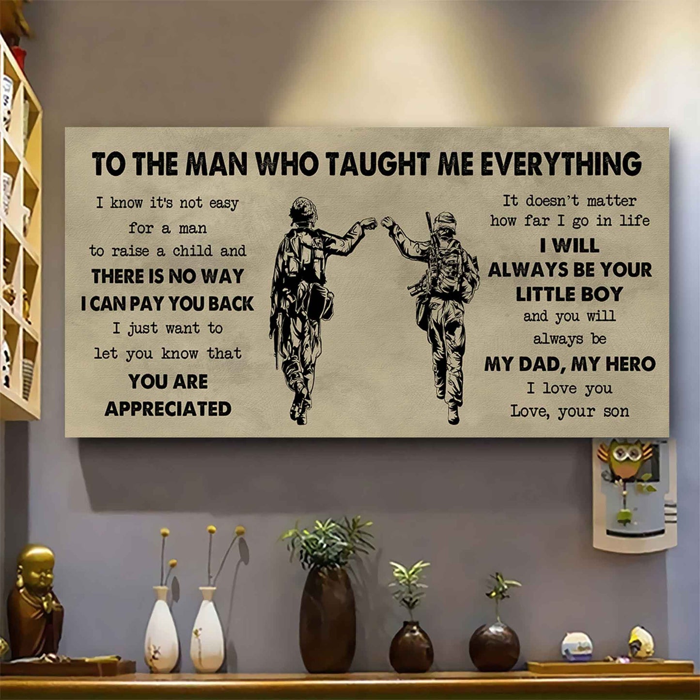 Family Poster Horizontal Canvas To My Dad I Know It's Not Easy To Raise A Child I Will Always Be Your Little Boy Gift From Son To Dad