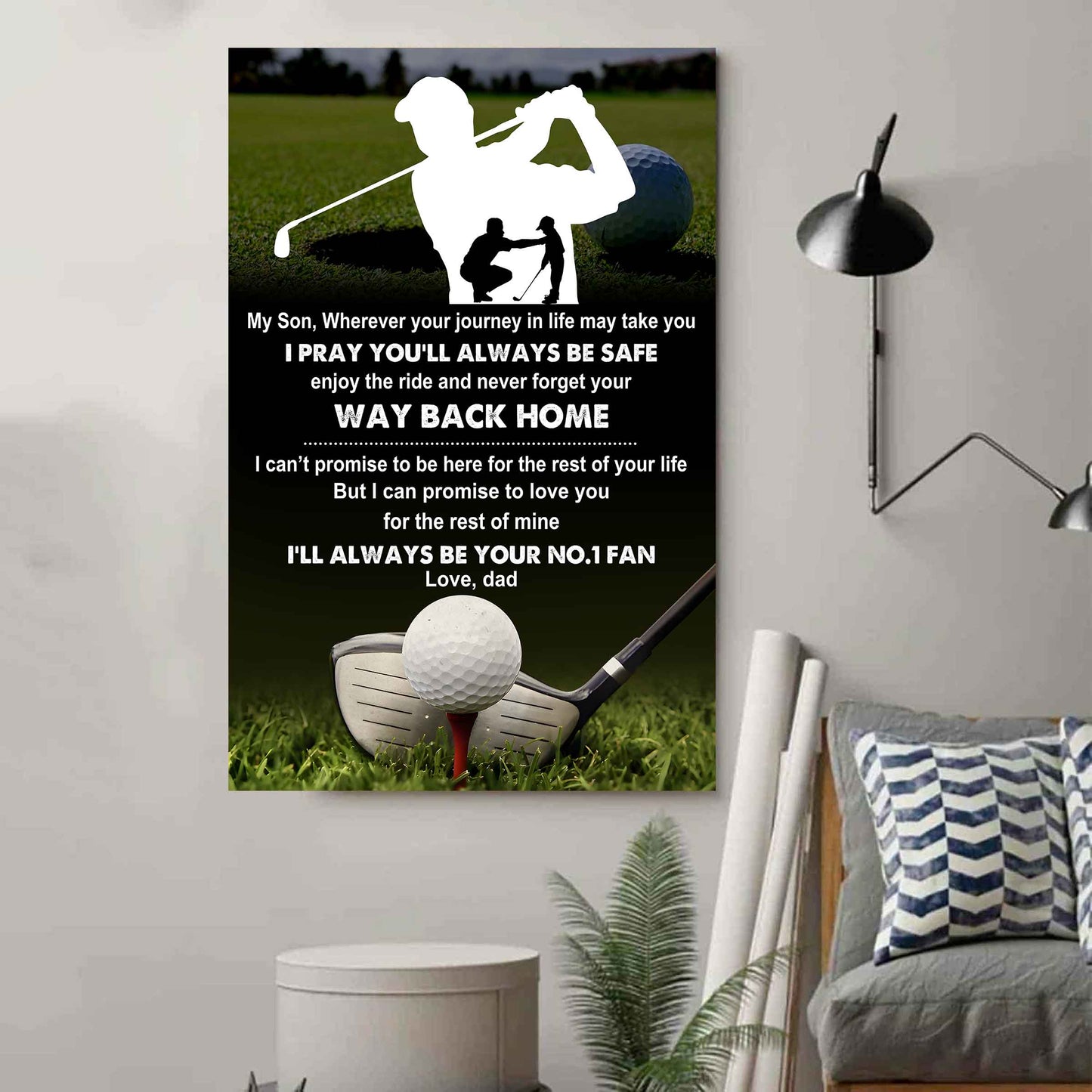 Baseball Poster Canvas Dad To Son - Never Forget Your Way Back Home I Will Always Your No 1 Fan