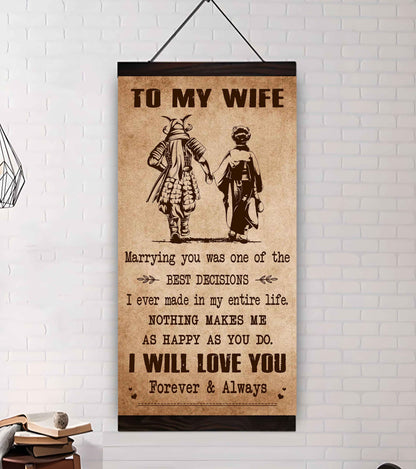 Poster Canvas To My Wife Marrying You Was One Of The Best Decisions - I Will Love You Forever And Always Gift For Your Wife
