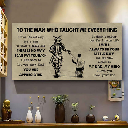 DRB To The Man Who Taught Me Everything - You Will Always Be My Hero Poster Canvas Gift For Father - Photo Upload