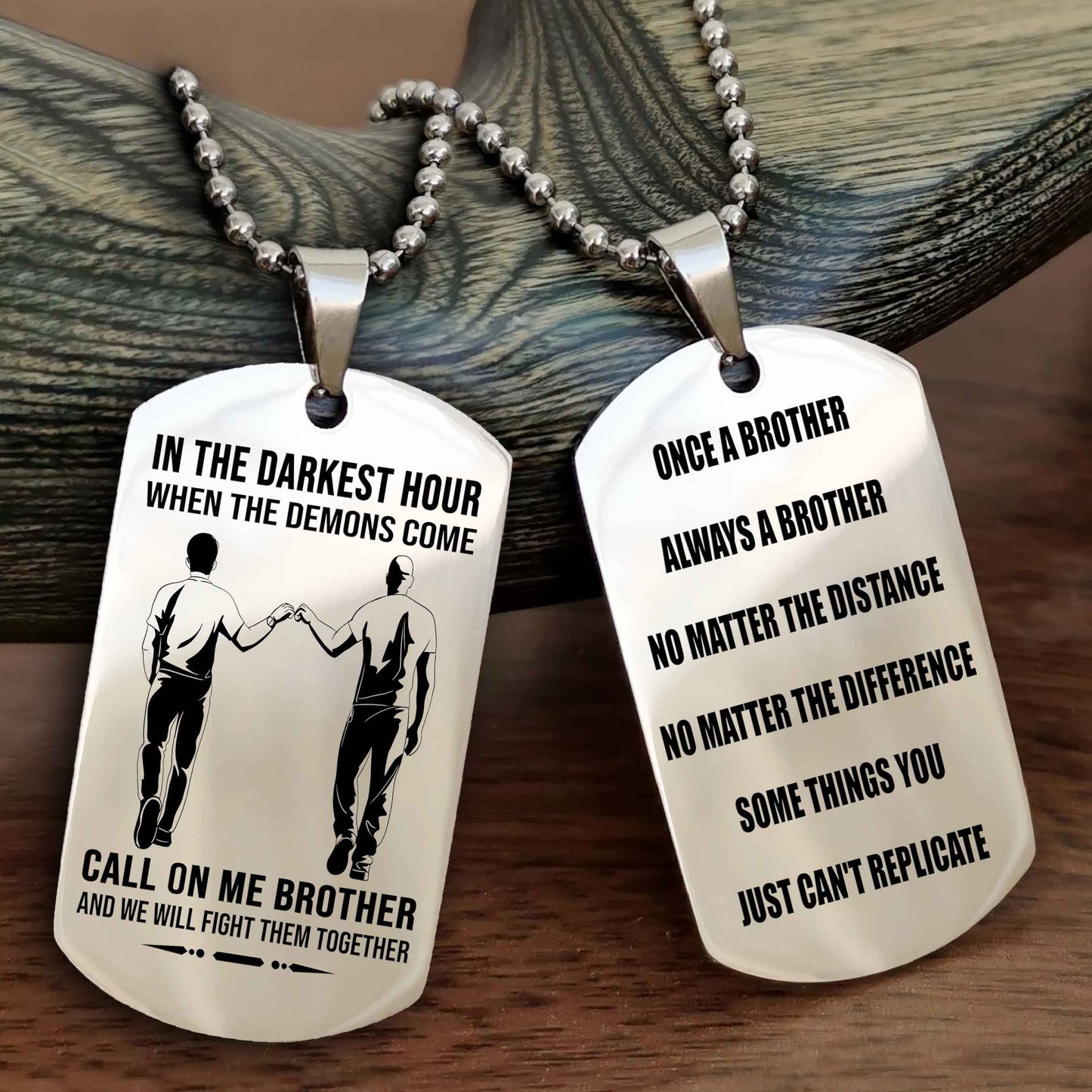 TWD Customizable engraved dog tag double sided gift from brother Once A Brother Always A Brother