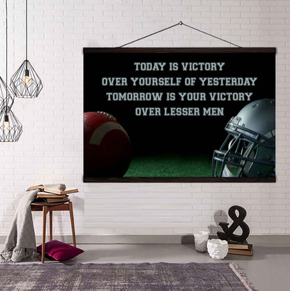 Sport Poster Canvas Today Is Victory Over Your Self Best Gift With Motivation Quotes