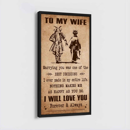 Poster Canvas To My Wife Marrying You Was One Of The Best Decisions - I Will Love You Forever And Always Gift For Your Wife