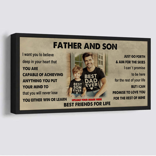 Photo Upload Father And Son Best Friends For Life - Ver 2 You Will Never Lose Poster Canvas Gift For Son From Father