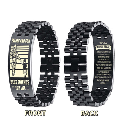 GK ANT Personalized Double Sided Bracelet Father And Son Best Friends For Life - Message on the back side
