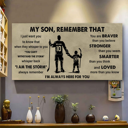 Personalized Sport Poster Canvas -  My Son Remember That Whisper Back I Am The Storm