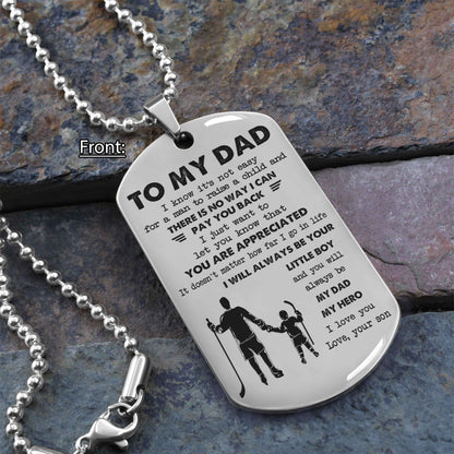 Personalized DRB One Side Dog Tag To My Dad I Know It's Not Easy - I Will Always Be Your Little Boy Gift From Son To Dad Father's Day Gift
