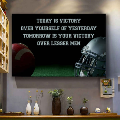 Sport Poster Canvas Today Is Victory Over Your Self Best Gift With Motivation Quotes