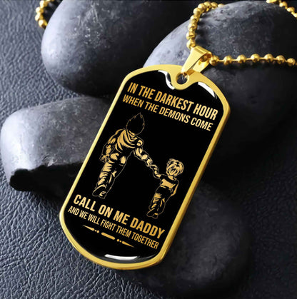 DRB Military Chain Silver Plated 18K Gold Plated Call On Me Daddy Gift For Your Dad