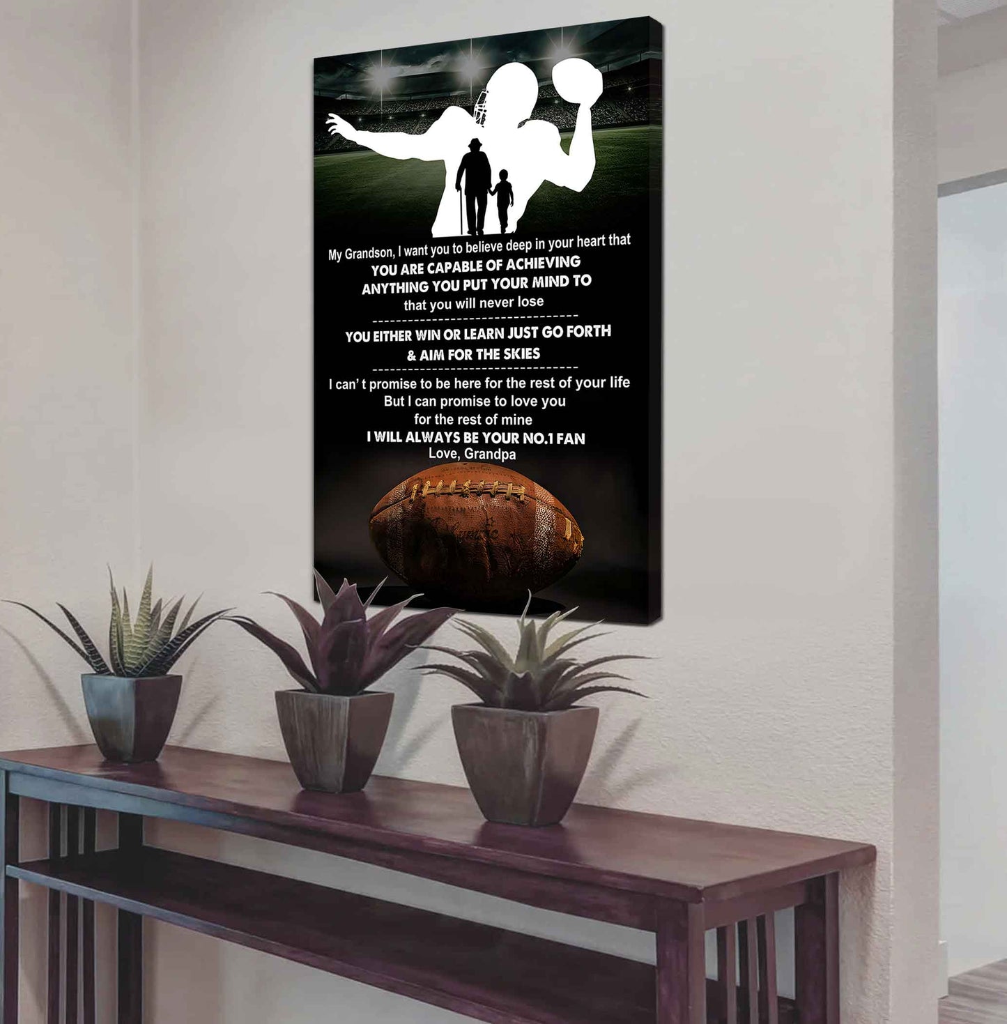 Soccer Poster Canvas Granpa To Grandson - That You Will Never Lose You Either Win Or Learn I Will Always Your No 1 Fan