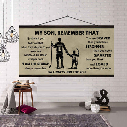Personalized Sport Poster Canvas -  My Son Remember That Whisper Back I Am The Storm