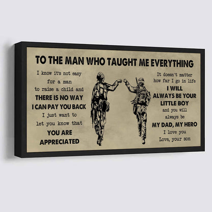 Family Poster Horizontal Canvas To My Dad I Know It's Not Easy To Raise A Child I Will Always Be Your Little Boy Gift From Son To Dad