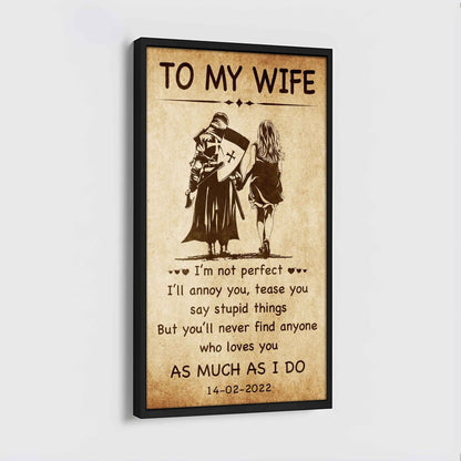Biker Poster Canvas To My Wife - I Am Not Perfect