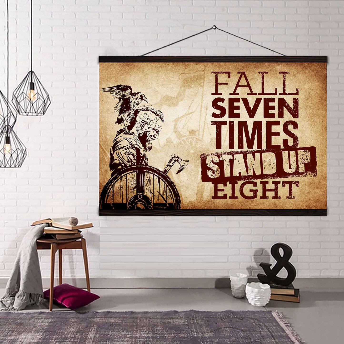 Knight Templar Poster Canvas Fall Down Seven Times Stand Up Eight