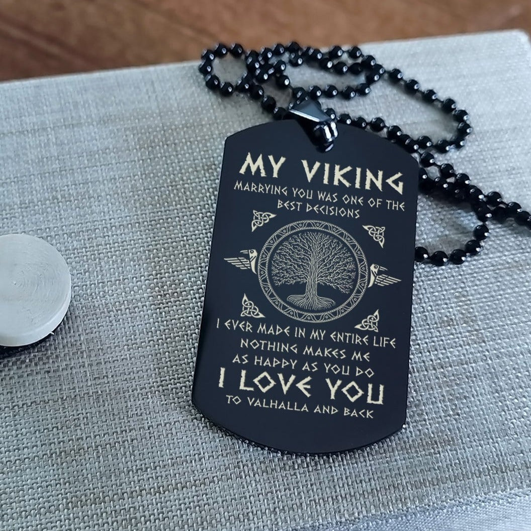 Viking Dog tag wife to husband
