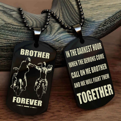 Spartan Team 3 Personalized Double Sided Dog Tag For My Brother - Call On Me Brother And We Will Fight Them Together Gift For Your Friend