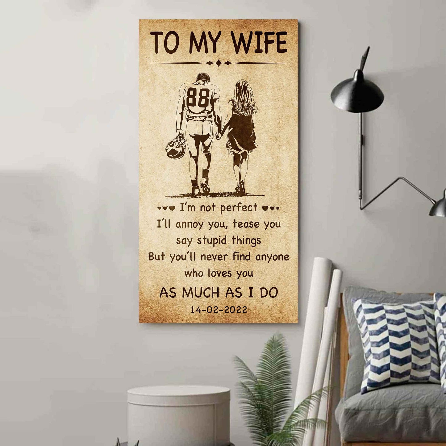 Family Poster Canvas To My Wife - I Am Not Perfect