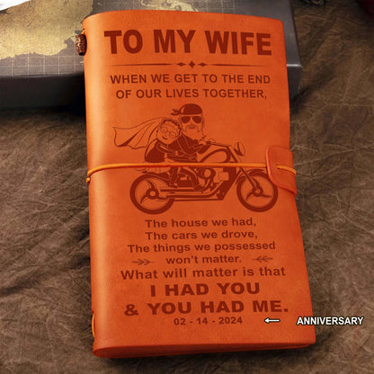 Biker Customizable vintage journal notebook, gifts from husband to wife -Let's go riding
