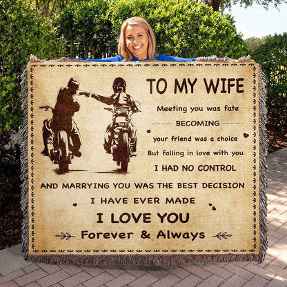 To My Wife Woven Blanket Meeting You Was Fate I Love You Forever And Always Gift For Your Wife