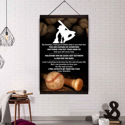 Tennis Poster Canvas Grandma To Grandson - That You Will Never Lose You Either Win Or Learn I Will Always Your No 1 Fan