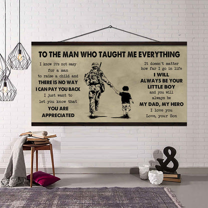 DRB To The Man Who Taught Me Everything - You Will Always Be My Hero Poster Canvas Gift For Father - Photo Upload