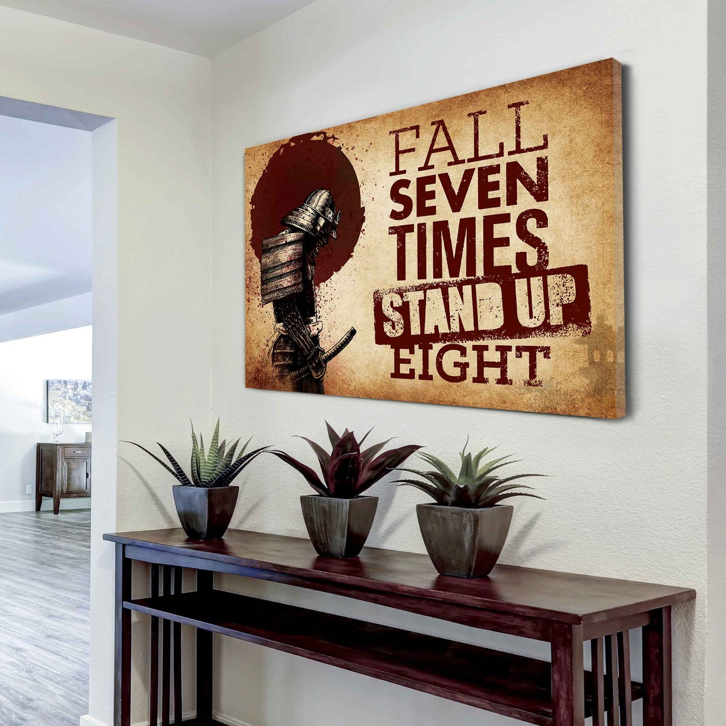 Soldier Poster Canvas Fall Down Seven Times Stand Up Eight