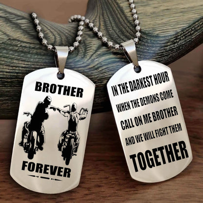 DRB 3 Brother Personalized Double Sided Dog Tag For My Brother - Call On Me Brother And We Will Fight Them Together Gift For Your Friend