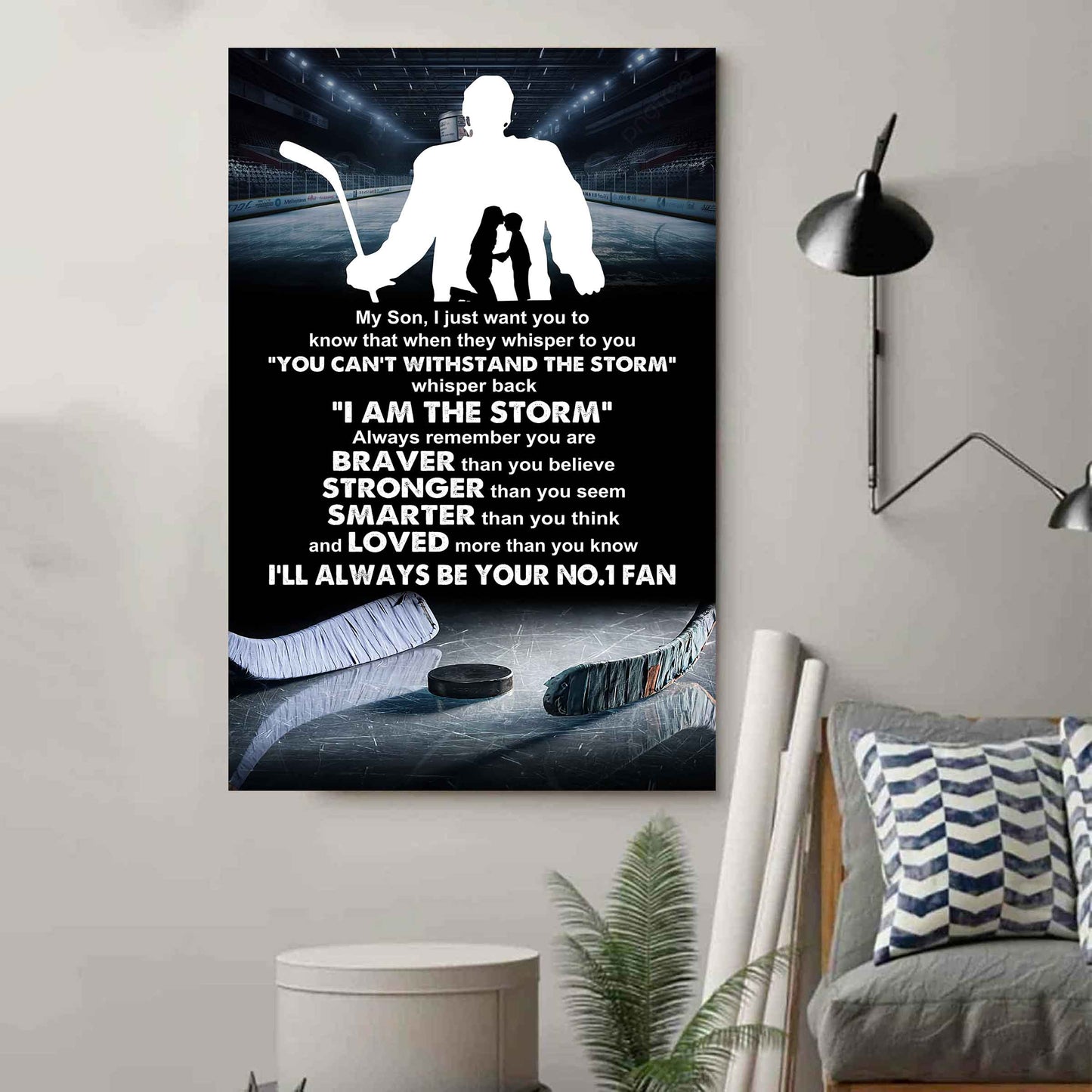 Sport Poster Canvas Mom To Son - Whisper Back I Am The Storm I Will Always Your No 1 Fan