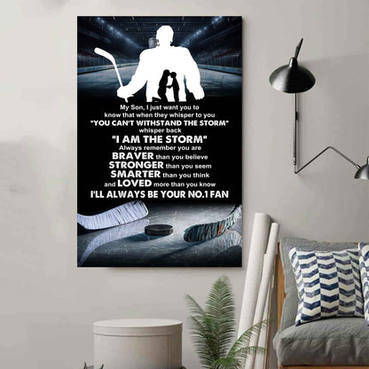 Sport Poster Canvas Mom To Son - Whisper Back I Am The Storm I Will Always Your No 1 Fan