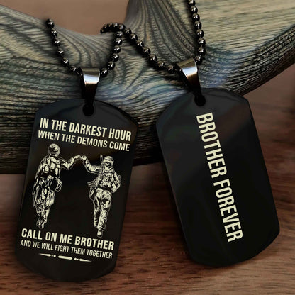 Viking customizable engraved black dog tag NAG double sided gift from brother, brother forevers